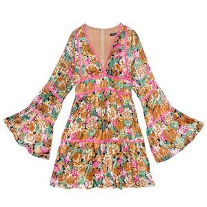 NASTY GAL BOHO PETAL MINI DRESS FLORAL ROMANTIC WHIMSIGOTH BLOOMCORE COQUETTE 4